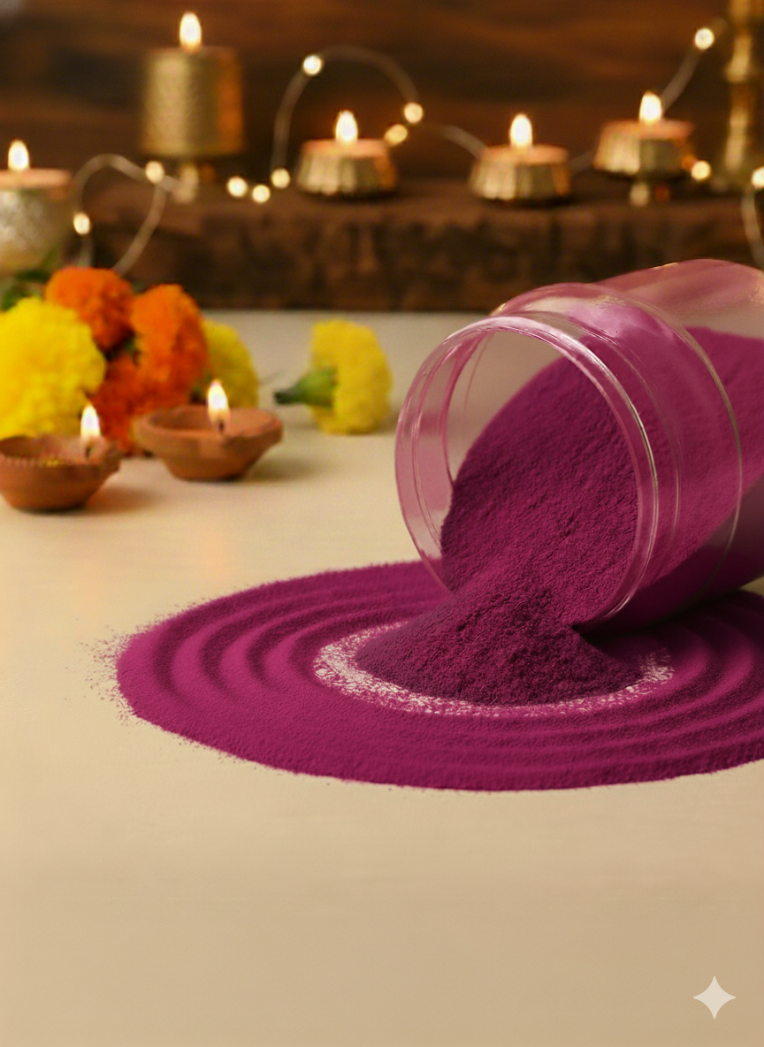200g Rangoli Powder – 12 Multi Color Set | Bright & Long-Lasting Colours for Diwali, Festivals & Decoration - Image 3
