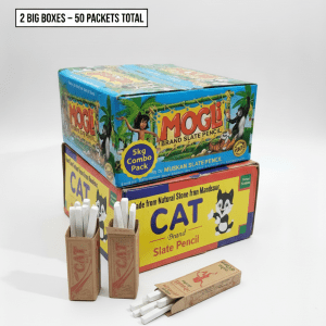 5kg CAT & Mogli Slate Pencil Chalk Combo (3kg CAT + 2kg Mogli) | Premium Black Slate Pen | Smooth Writing